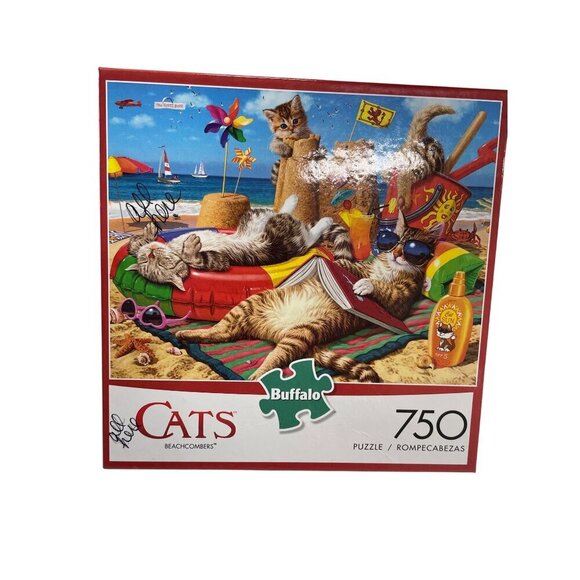 Buffalo Games Cats Beachcombers 750 Piece Puzzle 24x18 Inches Age 14+ - Picture 1 of 3
